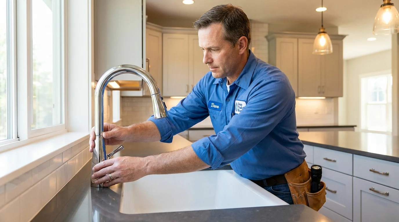 Kitchen faucet installation by Johns Plumbing LLC in Glen Head